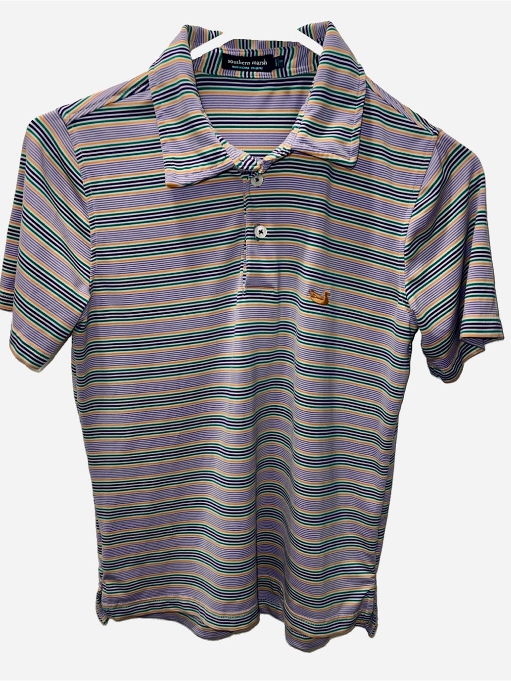 Southern Marsh Kids Striped Polo - Purple,Yellow, & Green Size YM (8)
